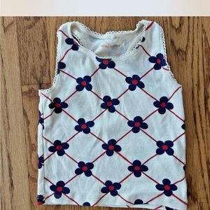 Mini Rodini Cream Top with Blue and Red Floral Design